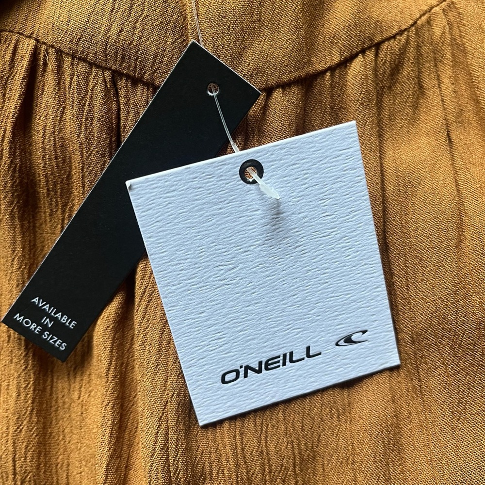 O'Neill Brown V-Neck Ruched Blouse New - Picture 8 of 9